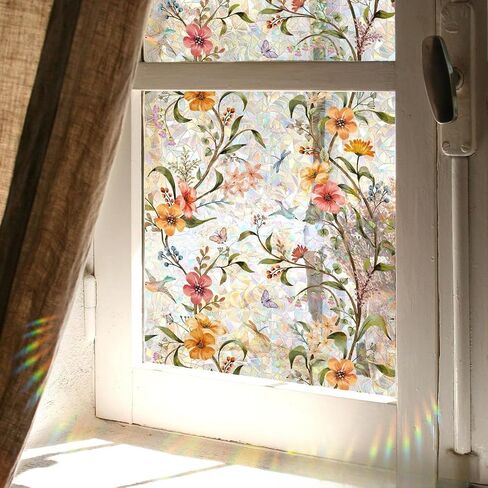 Stained Glass Window Privacy Film Non Adhesive Static Clings,Removable Decorative Window Window Sticke Tinting Film,Sun Blocking and Heat Control for Bathroom Door for Home in Saudi Arabia