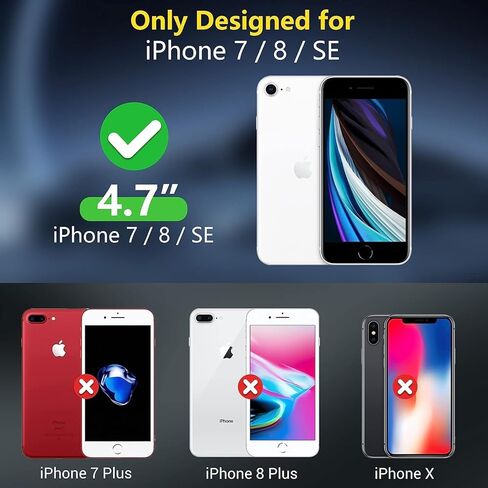 jaroco لهاتف iPhone SE 2022/2020، iPhone 8/7 [مقاوم للصدمات] [مقاوم للغبار] [حماية من السقوط من الدرجة العسكرية] [عبوتان من واقي الشاشة] جراب هاتف عالي التحمل لكامل الجسم 4.7 بوصة - أزرق in Kuwait