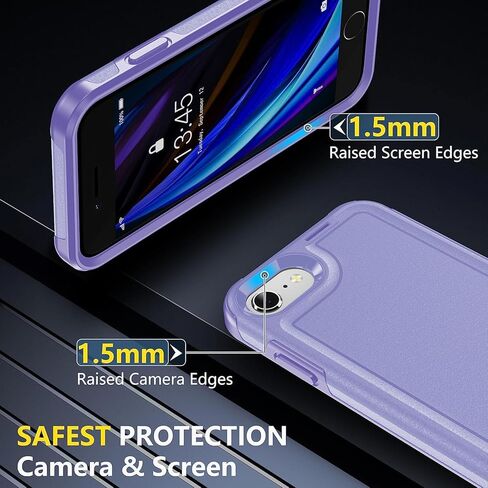 jaroco لهاتف iPhone SE 2022/2020، iPhone 8/7 [مقاوم للصدمات] [مقاوم للغبار] [حماية من السقوط من الدرجة العسكرية] [عبوتان من واقي الشاشة] جراب هاتف عالي التحمل لكامل الجسم 4.7 بوصة - أزرق in Kuwait