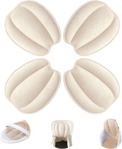 Tongue Pads for Shoes,Non Slip Tongue Cushion Insert for Loose Shoe, Heel Pads Replacement Shoe Filler for Men Women,shoe heel pad(2 Pairs Beige Black) in Saudi Arabia
