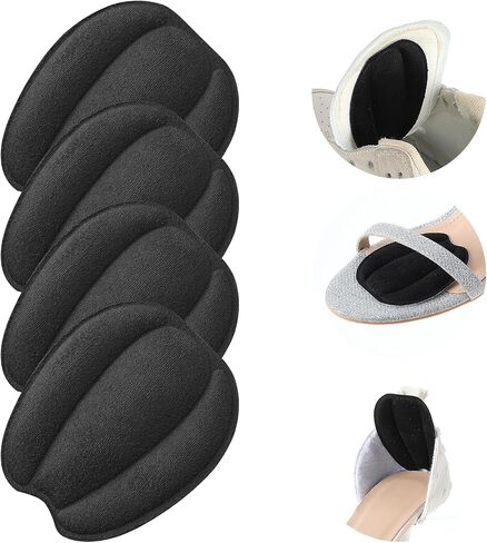 Tongue Pads for Shoes,Non Slip Tongue Cushion Insert for Loose Shoe, Heel Pads Replacement Shoe Filler for Men Women,shoe heel pad(2 Pairs Beige Black) in Saudi Arabia