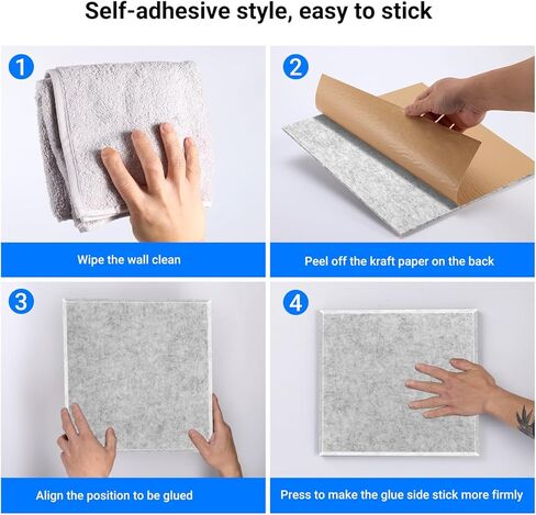 Soundproof Wall Panels, Kuchoow Acoustic Panels Sound Absorbing High Density, 12 Pack Tulips Shape Acoustic Panels Self-Adhesive, Sound Proof Panels for Walls 12" X 12" X 0.4" White in Kuwait