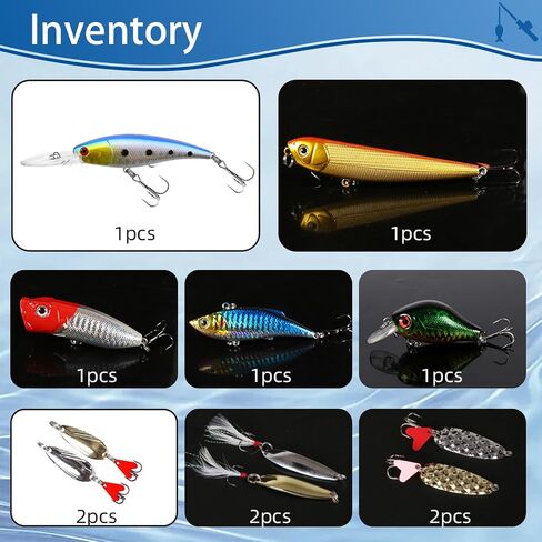 190 PCS Fishing Lures Tackle Bait Kit, Fishing Lures Tackle Box, Ice Fishing Gear Equipment Includes Soft Baits, Fishing Jigs, Night Rendering Fishing Hooks in Saudi Arabia