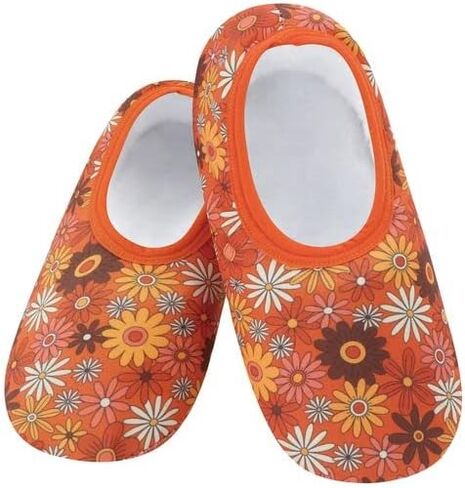 Snoozies Skinnies Slipper Socks – Cozy, Foldable Slippers for Women, Non Slip Socks for Travel & Indoors - Bright Daisy in Kuwait