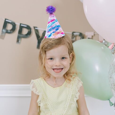 10 Pcs Large Cone Party Hats Adjustable Children Reusable Birthday Party Hats Supplies Glitter Decorations Pom-pom Party Hats for Kids Adults L in Saudi Arabia