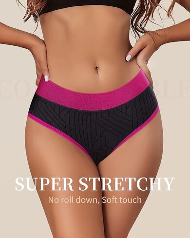 Women's Seamless Underwear Bikini Underwear Panties Soft Stretch Hipster Cheeky Briefs 5 Pack in Kuwait