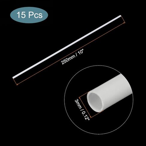 MECCANIXITY 15pcs 10" Plastic Model Tube ABS Round Tube 0.08" OD White Easy Processing for Architectural Model Making DIY in Kuwait