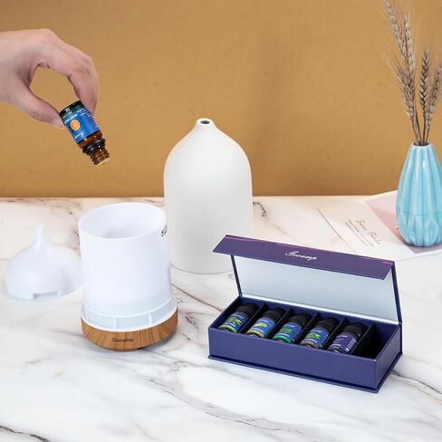 Essential Oils Set-Top 6 Organic Blends for Diffusers, Candle Making, Aromatherapy, Humidifiers, Gifts - Grape,Lemon,Mango,Bergamot,Plneapple,Peach(6X10ML) in Kuwait