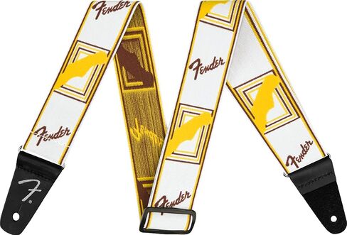 Fender WeighLess Monogrammed Guitar Strap, 2in, Black/Yellow/Brown in Saudi Arabia