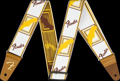 Fender WeighLess Monogrammed Guitar Strap, 2in, Black/Yellow/Brown in Saudi Arabia