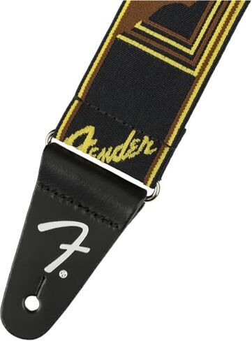 Fender WeighLess Monogrammed Guitar Strap, 2in, Black/Yellow/Brown in Saudi Arabia