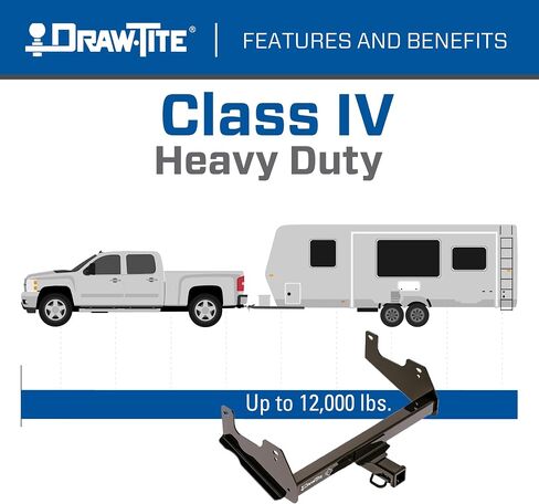 Draw-Tite 76432 Class 4 Trailer Hitch، جهاز استقبال 2 بوصة، أسود، متوافق مع 2011-2022 دودج دورانجو، 2011-2021 جيب جراند شيروكي، 2022-2022 جيب جراند شيروكي WK in Kuwait