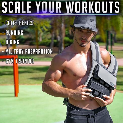 Weighted Vest 6lb, 10lb, 12lb, 25lb, 35lb, 45lb, 60lb Removable Iron Weights for Men and Women Workout for Calisthenics and Fitness Sport Training in Saudi Arabia