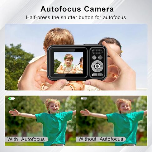 Digital Camera, Autofocus 48MP Point and Shoot Digital Cameras, FHD 1080P Kids Camera with 32GB Card, 16X Zoom Anti-Shake Vlogging Camera, Compact Small Camera for Boys Girls Kids in Kuwait