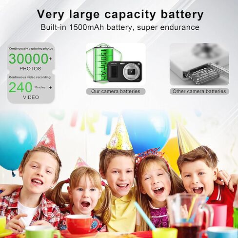 Digital Camera, Autofocus 48MP Point and Shoot Digital Cameras, FHD 1080P Kids Camera with 32GB Card, 16X Zoom Anti-Shake Vlogging Camera, Compact Small Camera for Boys Girls Kids in Kuwait