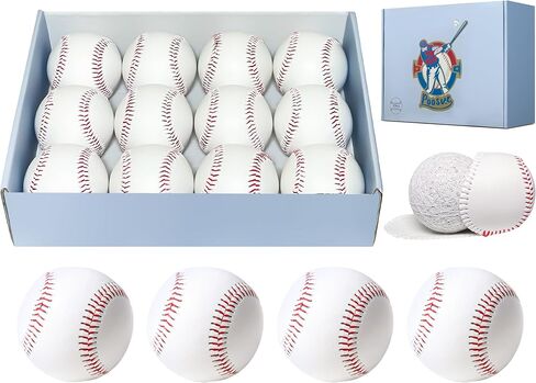 Standard Size Adult Baseballs - 9 inch Unmarked & Faux Leather Covered Training Ball Practice Baseball for League Play, Pitching, Hitting, Batting, Fielding, Autograph (3) in Saudi Arabia