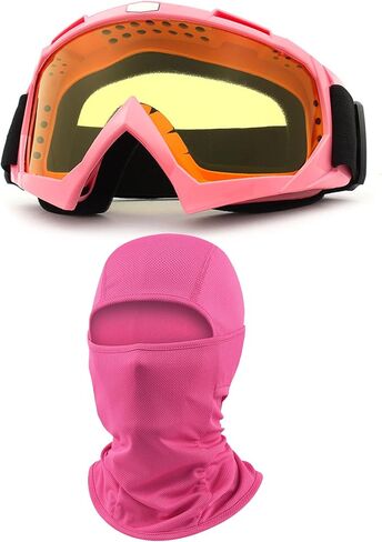 Motorcycle Goggles with Balaclava for Women Girls, Dirt Bike ATV Motocross Riding Racing Ski Goggle Safety Glasses in Saudi Arabia