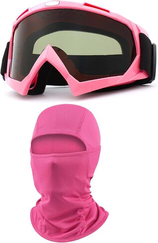 Motorcycle Goggles with Balaclava for Women Girls, Dirt Bike ATV Motocross Riding Racing Ski Goggle Safety Glasses in Saudi Arabia