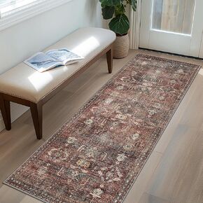 GENIMO Runner Rug 2x5 Non Slip Hallway Runner Rugs, Machine Washable Lightweight Low Pile Mat for Living Room, Entryway, Bedroom, Kitchen and Passage
