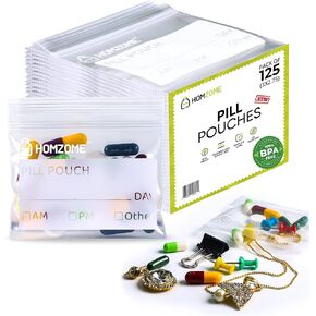 Pill Bags 6 mil - Pack of 400 - BPA Free 3x2.75 inches Reusable Pill Pouches for Medicine with Write on Label Clear Small ziplock Bags for Pills, Jewelry and Travel Pill Organizer