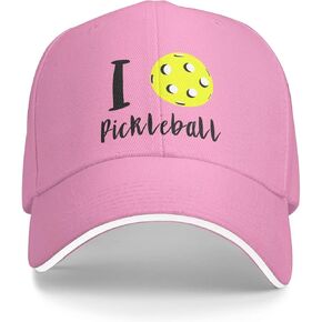 Unisex I Love Pickleball Ball Baseball Hat, Baseball Cap Adjustable Sports Hat for Men Women