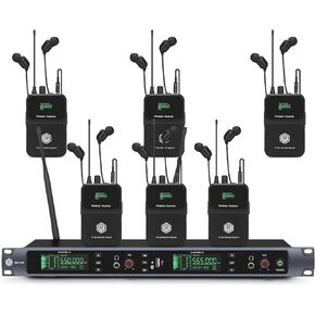 EM100 UHF Wireless in Ear Monitor System 1 Channel 1 Bodypacks Monitoring with in Earphone Used for Stage, Band, Recording Studio, Live Performance