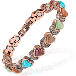 Copper Bracelet for Women, Arthritis Bracelets, Magnetic Turquoise Copper Bracelets for Arthritis Carpal Tunnel, 3500 Gauss Magnetic (Colorful Stone) in Kuwait