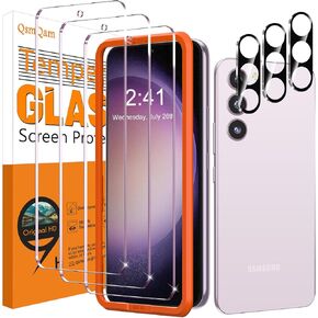 3 Pack Screen Protector for Samsung Galaxy A35 + 3 Pack Camera Lens Protector, Ultra HD Tempered Glass, 9H Hardness, Anti Scratch, Easy Installation - Case Friendly