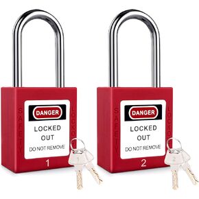 Lockout Tagout Lock -10 Red Safety Padlock Loto Locks-Lockout Tagout Kit 2 Keys Per Lock Out Tag Out Stations and Devices