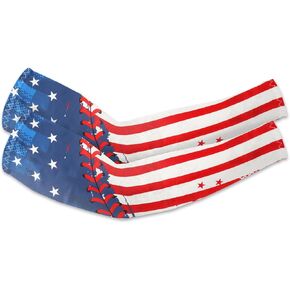 American Independence Patriotic Arm Sleeves USA Flag Cooling Arm Covers Sun Protection Arm Guards Unisex Sports Basketball Cycling American Ice Silk UV Protection Sleeves Style D in Saudi Arabia