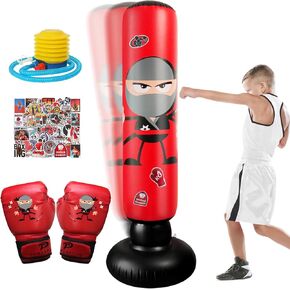 Inflatable Punching Bag for Kids: Inflatable Boxing Bag with Gloves - Karate Kickboxing Taekwondo Punching Bag for Boys & Girls in Saudi Arabia