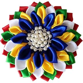 دبوس بروش على شكل زهرة ساتان من Order of The Eastern Star OES للنساء (بروش ملون 4.5) in Kuwait