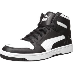 PUMA Men's Rebound Layup Sneaker, Wide-Nubuck Black Black-Cool Dark Gray, 9.5