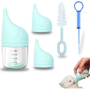 5pcs Kitten Bottle Miracle Nipple for Kittens Anti-Choking Design for Newborn Kittens Puppies Small Animals (20ml)