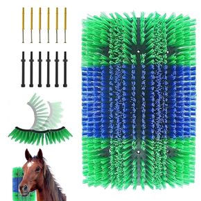Livestock Scratching Brush,2 Pcs Horse Brush with 4 Screws,Livestock Brush for grooming and Massage Brush Kit for Goat,Cattle,Cow,Sheep, Horses,Pigs Supplies