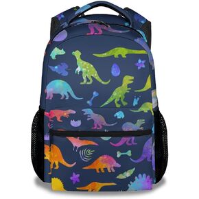 Kids Boys Dinosaur School Backpack, 16" Black Dinosaur School Bag for Toddler Students, Cute Large Capacity Bookbag for Preschool