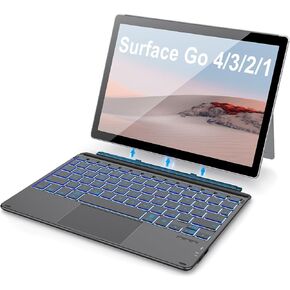 OMOTON Surface Go 4/3 /2/1 Keyboard, Bluetooth Surface Go Type Cover, 7-Color Backlit, Ultra-Slim Wireless Keyboard with Touchpad, Built-in Rechargeable Battery