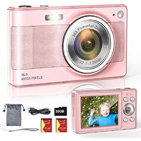 Digital Camera, Digital Point and Shoot Camera withZoom Anti Shake, Compact Small Camera for Boys Girls Kids
