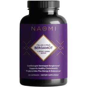 NAOMI Italian Citrus Bergamot Plus Nitric Oxide Boost, Award-Winning Cardiologist Dvlpd, Supports Healthy Cholesterol & Blood Pressure in Normal Range, with 7 Key Polyphenols, 30-Day Supply