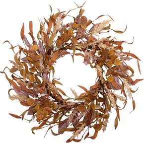 VGIA 18 Inch Fall Wreath for Front Door Autumn Wreath Fall Decorations Eucalyptus Leaves Wreath for Indoor Outside Wall Window Festival Thanksgiving Autumn Decor