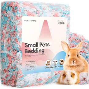 BUCATSTATE Guinea Pig Bedding 50L, 99% Dust-Free Hamster Bedding Odor Control, Cozy Paper Small Animal Bedding for Rabbit Rat Syrian Dwarf Hamsters Gerbils (Confetti)