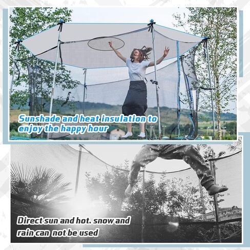 غطاء ظل ترامبولين بطول 14 قدم مضاد للأشعة فوق البنفسجية 8 أقطاب ترامبولين مظلة للحماية من الشمس سهلة التركيب ملحقات مظلة الترامبولين المحمولة للصيف في الهواء الطلق في الفناء الخلفي، أزرق in Kuwait