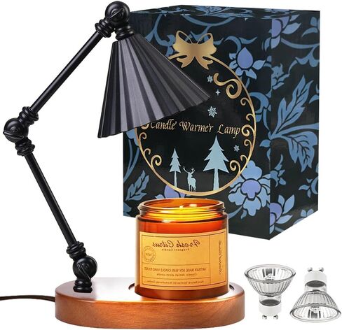 Candle Warmer Lamp, Adjustable Electric Candle Lamp Warmer with Timer 2H/4H/8H Wax Melt Warmer Lamp Nightstand Lamp for Jar Candles Home Bedroom Decor Black (Square) in Saudi Arabia