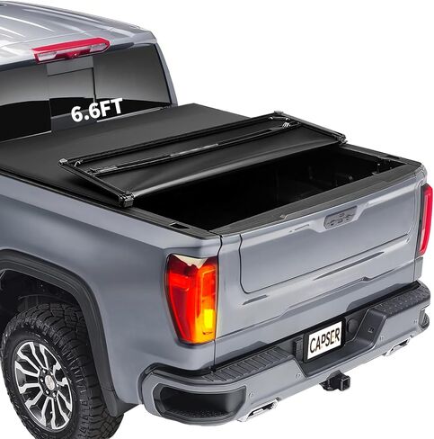 CAPSER Silverado 1500 5.8FT Soft Tri Fold Tonneau Cover Fits 2019-2024 Chevy Silverado 1500/GMC Sierra 1500 69.9Inch Truck Bed in Kuwait