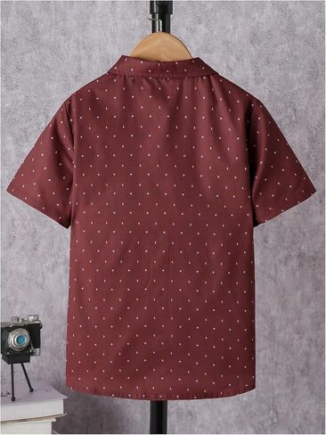 SweatyRocks Boy's Shirts Printed Button Down Collared Short Sleeve Casual Summer Tops in Saudi Arabia