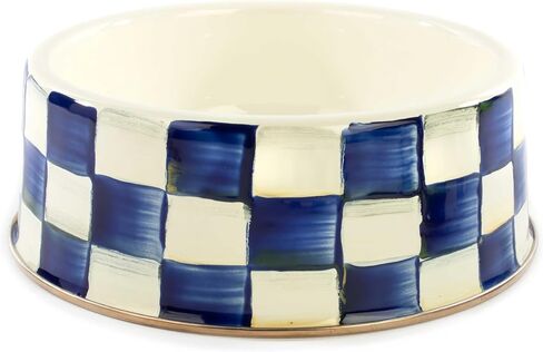 MacKenzie-Childs Courtly Check Pet Bowl, Cute Cat and Dog Bowl, Small in Saudi Arabia