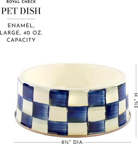 MacKenzie-Childs Courtly Check Pet Bowl, Cute Cat and Dog Bowl, Small in Saudi Arabia