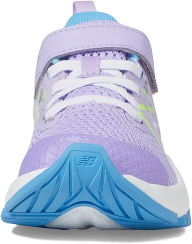 New Balance Rave Run V2 Bungee Lace with Top Strap Shoe, Black/Blast Red/Team Sky Blue, 12 Wide US Unisex Little_Kid in Saudi Arabia