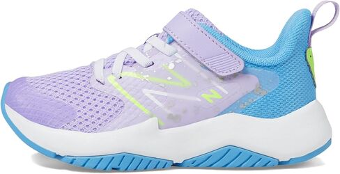 New Balance Rave Run V2 Bungee Lace with Top Strap Shoe, Black/Blast Red/Team Sky Blue, 12 Wide US Unisex Little_Kid in Saudi Arabia