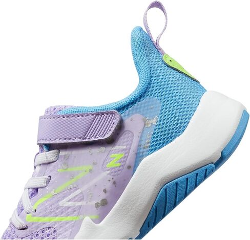 New Balance Rave Run V2 Bungee Lace with Top Strap Shoe, Black/Blast Red/Team Sky Blue, 12 Wide US Unisex Little_Kid in Saudi Arabia